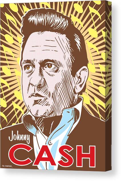 Johnny Cash Pop Art Portrait Canvas Print