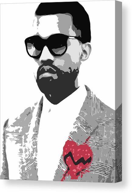 Kanye West Canvas Art Print by Mike Maher