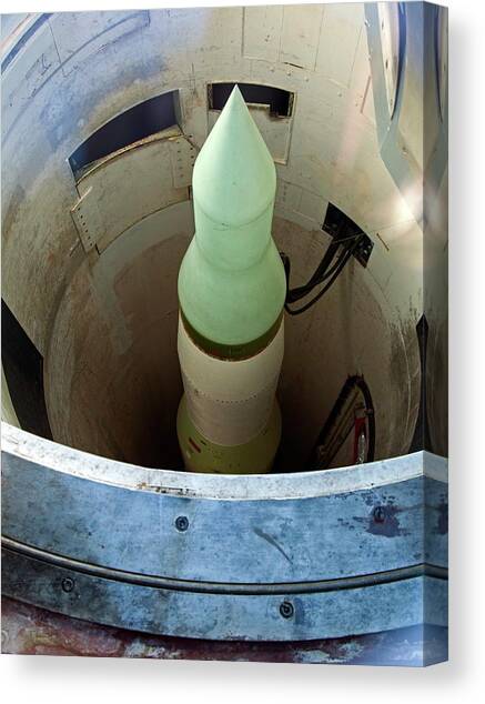 Minuteman Missile In Silo Canvas Art Print by Science Photo Library