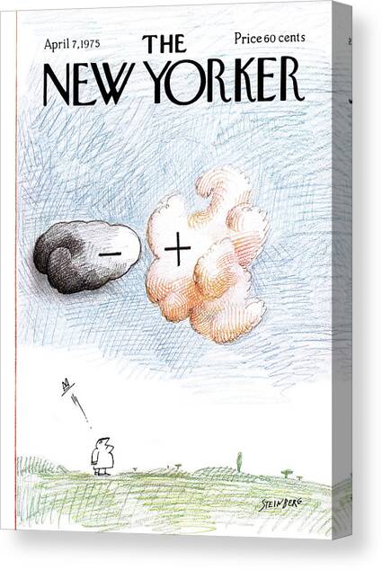 Clouds with Plus and Minus Symbols Canvas Print