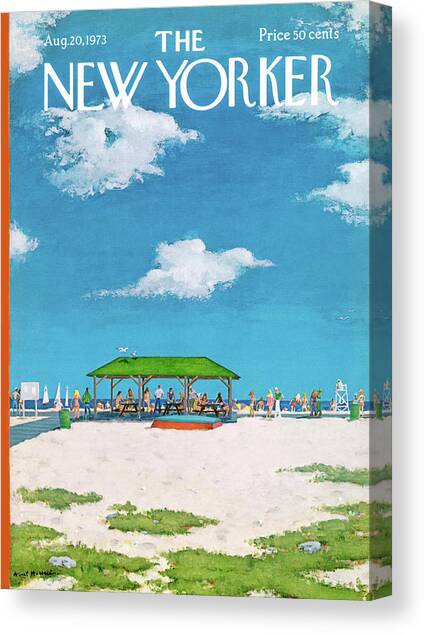 New Yorker August 20th, 1973 Canvas Art Print by Albert Hubbell