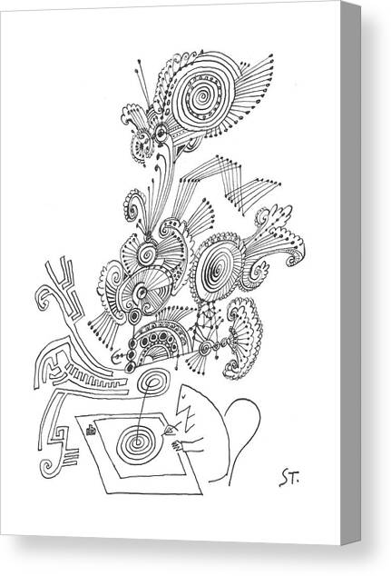 Intricate Abstract Design with Mouse Canvas Print