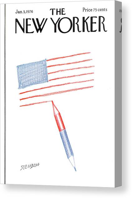 Pencil Drawing American Flag Canvas Print