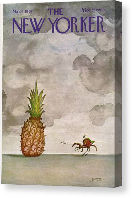 Knight Faces Giant Pineapple Canvas Print