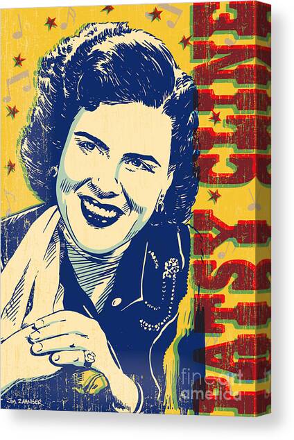 Retro Portrait of Patsy Cline Canvas Print