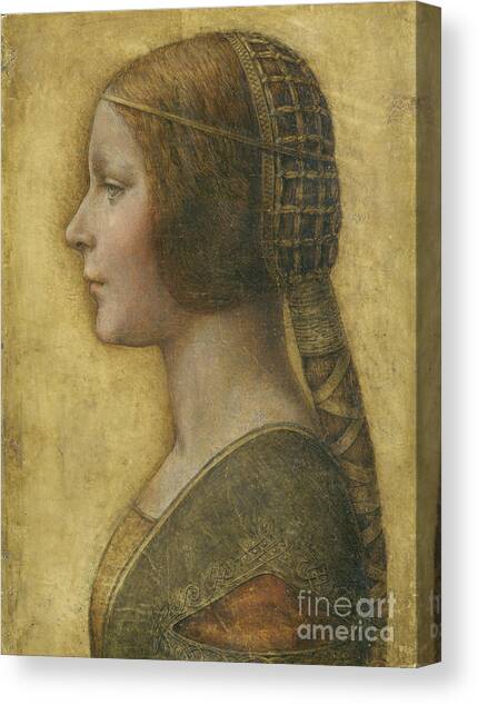 Profile of a Young Fiancee Canvas Art Print by Leonardo Da Vinci