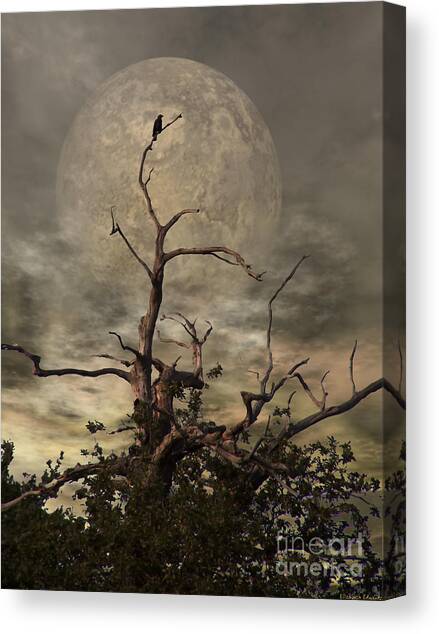 Trick or Treat Halloween Night Witch Ghost Full Moon Owl Wall Art Print