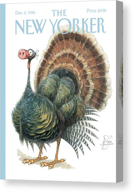 Turkey Wearing A False Pig Nose Canvas Art Print by Peter de Seve
