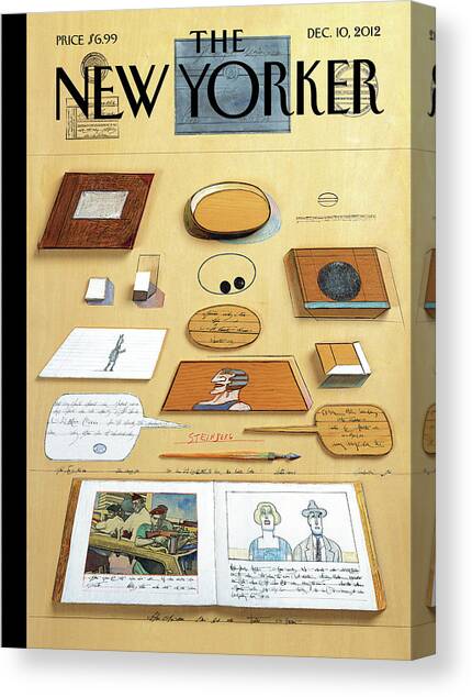 The New Yorker Cover with Art Sketches Canvas Print