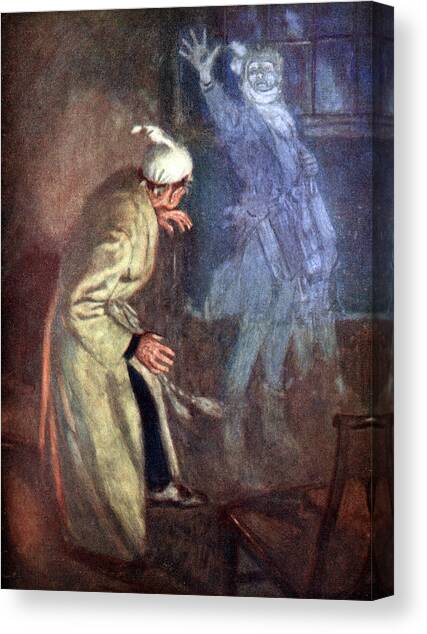 A Christmas Carol, Marleys Ghost Canvas Art Print by Science Source