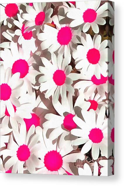  Painting - Daisies White and Pink In Acrylic Paint by Catherine Lott