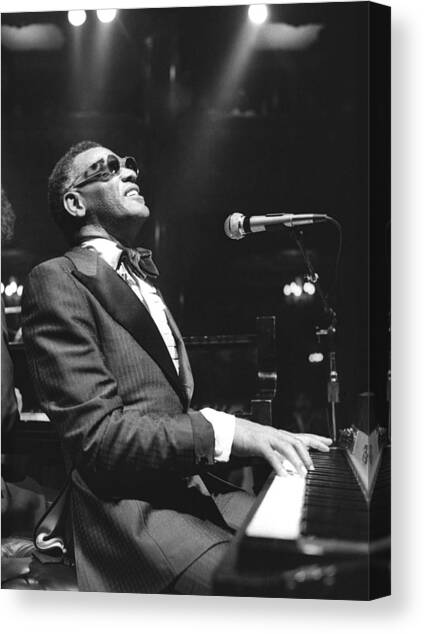 Ray Charles Performing Canvas Art Print by Tom Copi