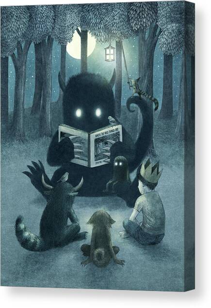 Reading Circle Canvas Art Print by Eric Fan