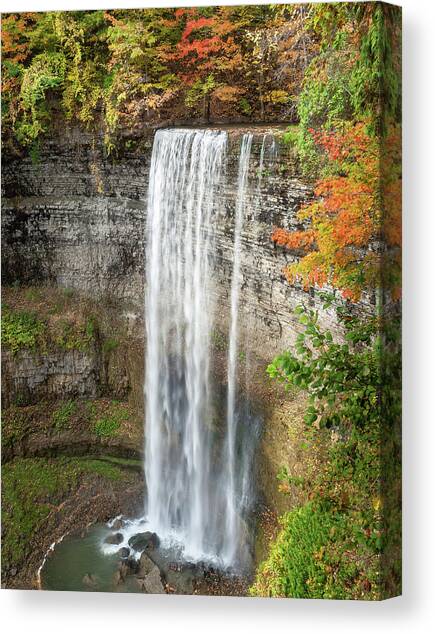 Tews Falls,  Autumn Canvas Art Print by Terry A. Mcdonald - Luxborealis.com