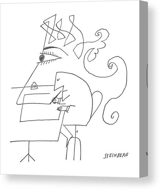 Whimsical Abstract Line Figure Canvas Print