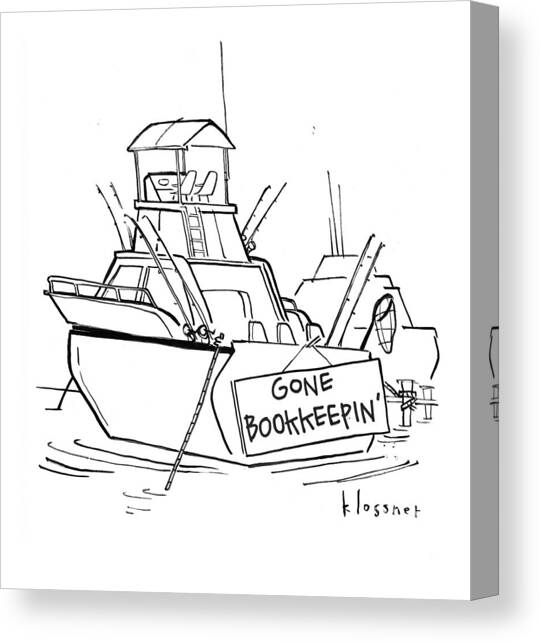 Gone Bookkeepin Canvas Art Print by John Klossner