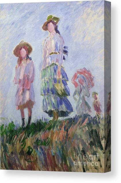 The Walk Sketch 1882 by Monet Canvas Art Print by Claude Monet