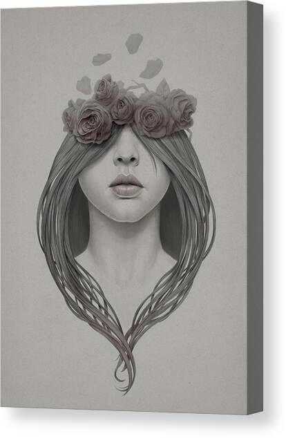 Woman with Floral Crown Canvas Print