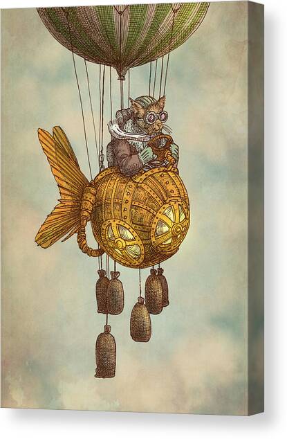 Around the World in the Goldfish Flyer Canvas Art Print by Eric Fan