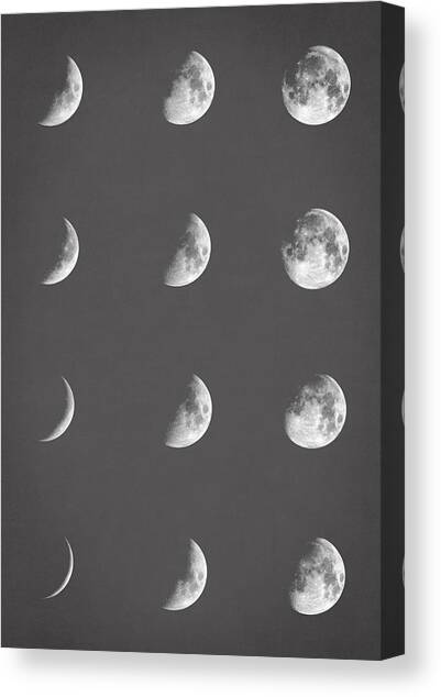 /waxing/waning Stars Details about   Moon Nebulae and Space canvas wall art Moon Phases 