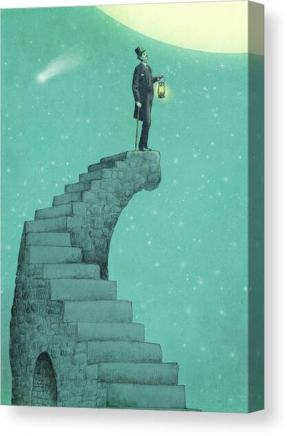 Moon Steps Canvas Art Print by Eric Fan