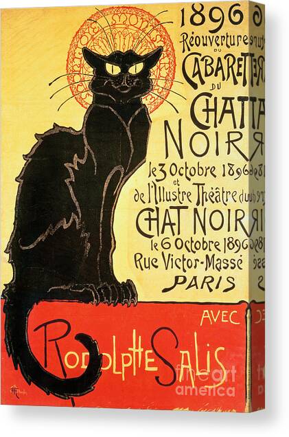 Reopening of the Chat Noir Cabaret Canvas Art Print by Theophile Steinlen