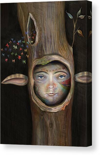 Whimsical Tree Portrait Canvas Print