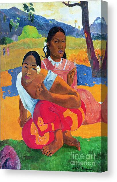 When Are You Getting Married Canvas Art Print by Paul Gauguin