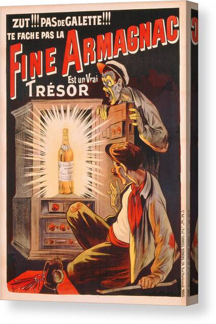 Fine Armagnac advertisement Canvas Art Print by Eugene Oge