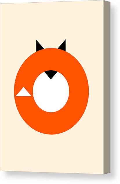 A Most Minimalist Fox Canvas Art Print by Nicholas Ely