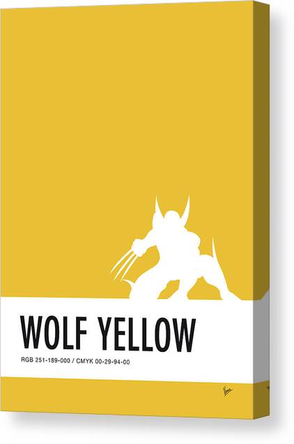 No21 My Minimal Color Code poster Wolverine Canvas Art Print by Chungkong Art