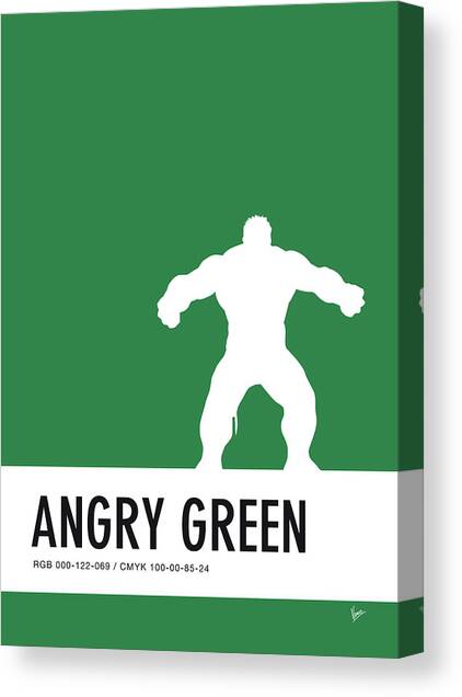 No22 My Minimal Color Code poster Hulk Canvas Art Print by Chungkong Art