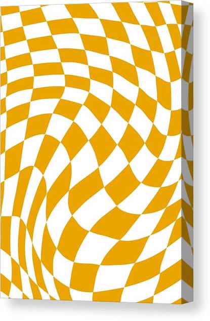 Checker yellow Checkerboard Canvas Art Print by Sharyn Bursic