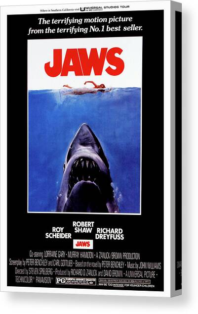 Jaws Canvas Art Print by Globe Photos