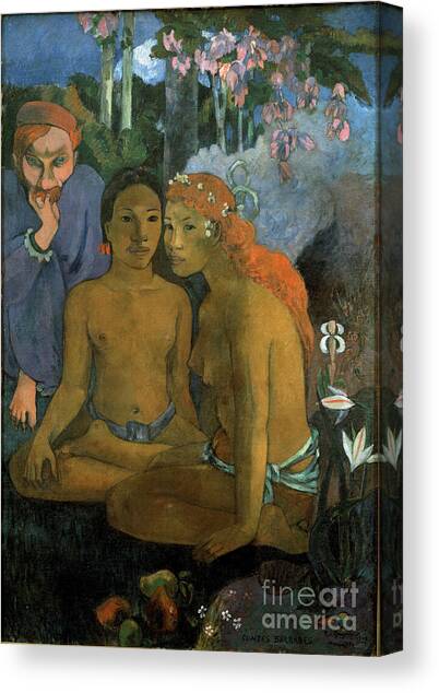 Primitive Tales Young Tahitians And The Poet Jacob Meyer De Haan, 1902 Canvas Art Print by Paul Gauguin