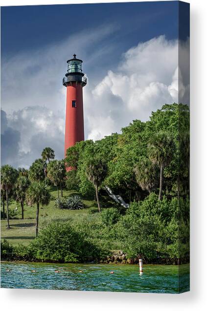 Jupiter Inlet Lighthouse Canvas Art Print by Laura Fasulo