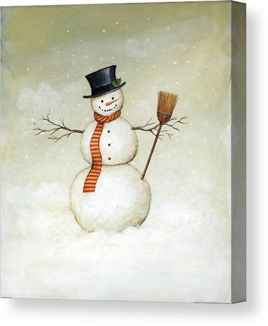 Deck The Halls - Snowman Canvas Art Print by David Carter Brown