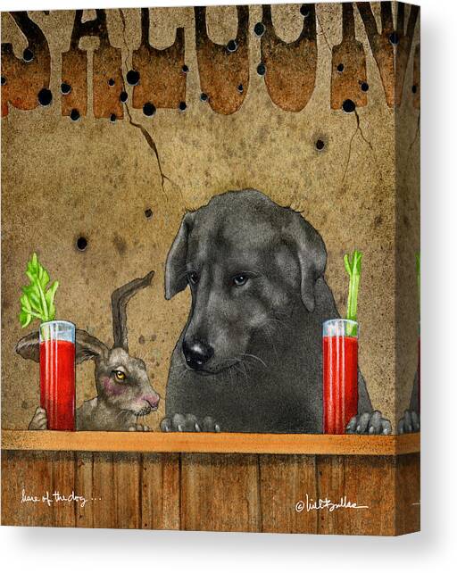 Hare Of The Dog... Canvas Art Print by Will Bullas