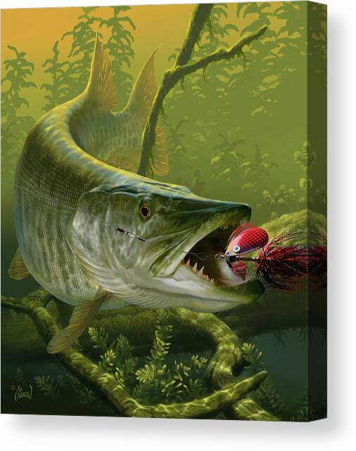 Tiger in the Weeds Canvas Art Print by Al Agnew