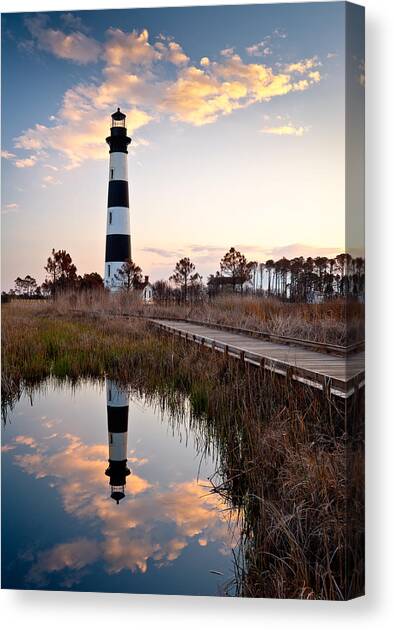 Bodie Island Lighthouse - Cape Hatteras Outer Banks NC Canvas Art Print by Dave Allen