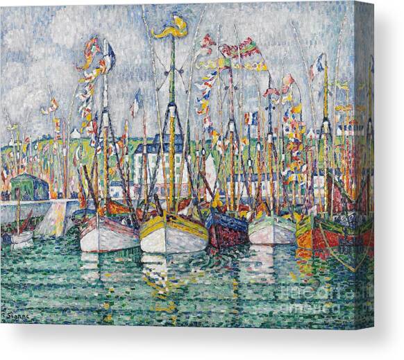 Blessing of the Tuna Fleet at Groix Canvas Art Print by Paul Signac