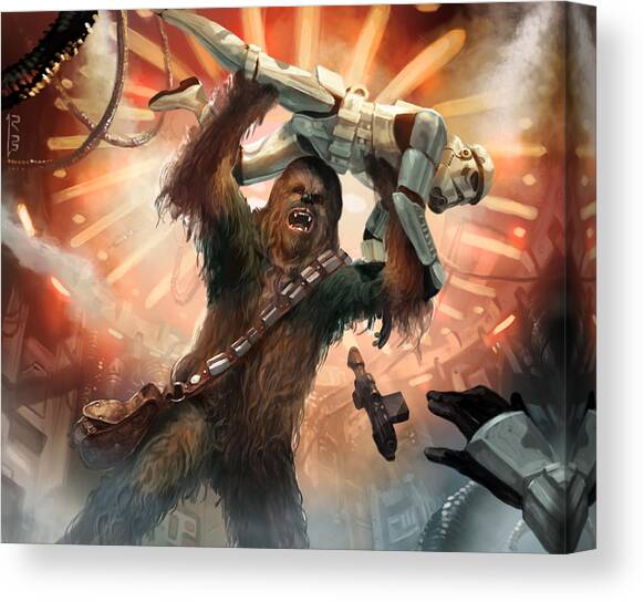 Chewbacca - Star Wars the Card Game Canvas Art Print by Ryan Barger