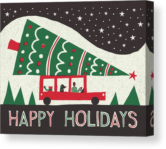 Jolly Holiday Tree Canvas Art Print by Michael Mullan