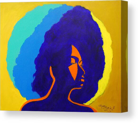 Lady Indigo Canvas Art Print by Apanaki Temitayo M