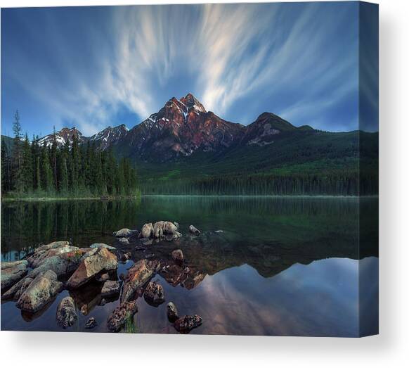 Majestic Mountain and Lake Reflection Canvas Print