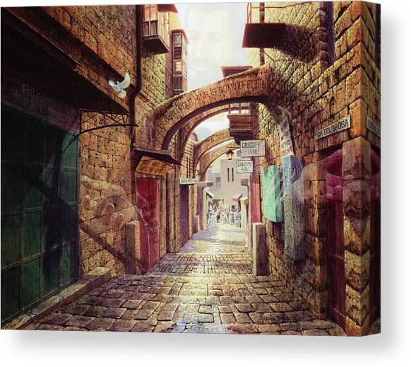 The Road to the Cross  Jerusalem Canvas Art Print by Graham Braddock