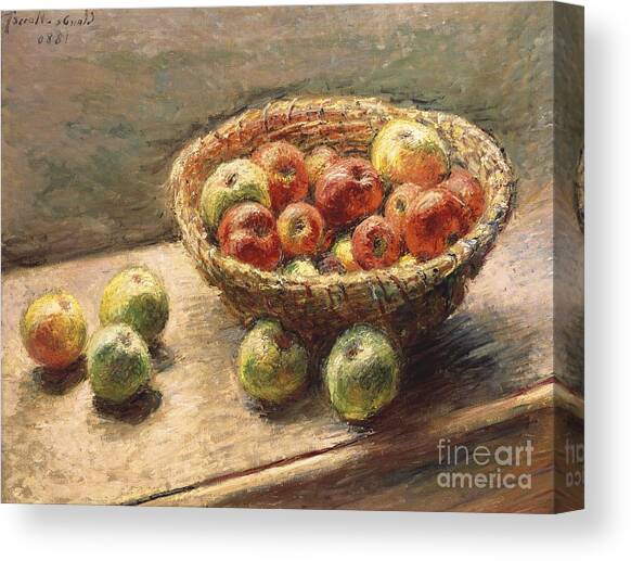 A Bowl of Apples Canvas Art Print by Claude Monet