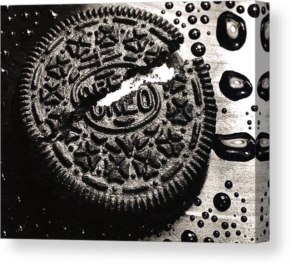 Cracked Sandwich Cookie Canvas Art Print by Nancy Mueller