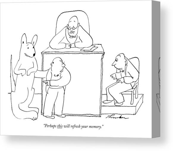 Perhaps This Will Refresh Your Memory #1 Canvas Art Print by James Thurber
