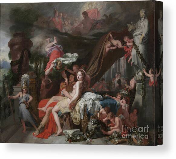 Hermes Ordering Calypso To Release Odysseus, C.1670 Canvas Art Print by Gerard De Lairesse